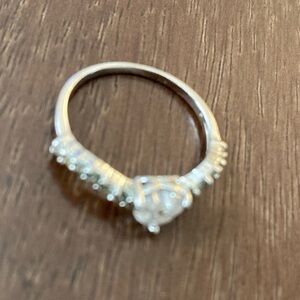 Elegant Silver Ring with Clear Faux Gemstone